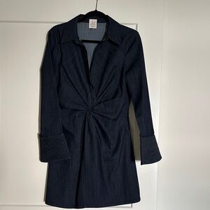 Cinq à Sept Navy Twisted Knot Dress